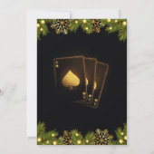 Kerst uitnodigingskaart Goud Zwart Casino Kaart (Achterkant)