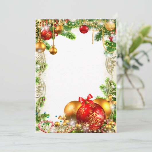 KERST UITNODIGINGSKAART KAART (Staand voorkant)