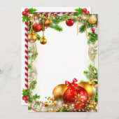 KERST UITNODIGINGSKAART KAART (Voorkant / Achterkant)