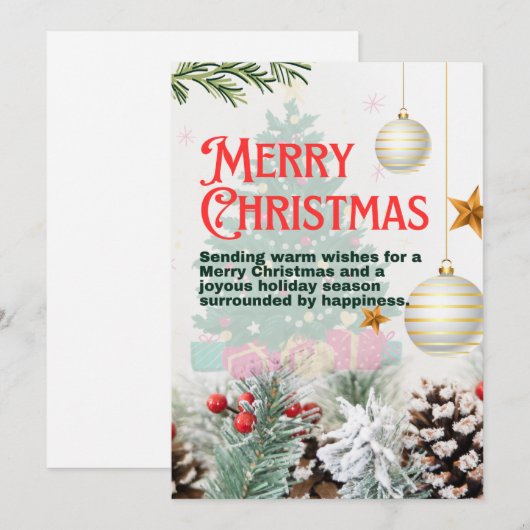 Kerst Uitnodigingskaart Kaart (Voorkant / Achterkant)