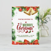 Kerst uitnodigingskaart kaart (Staand voorkant)