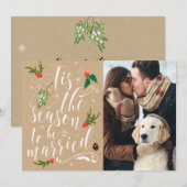 Kerst uitnodigingskaart trouwdatum save the date (Voorkant / Achterkant)