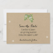 Kerst uitnodigingskaart voor het bewaren van de da save the date (Achterkant)