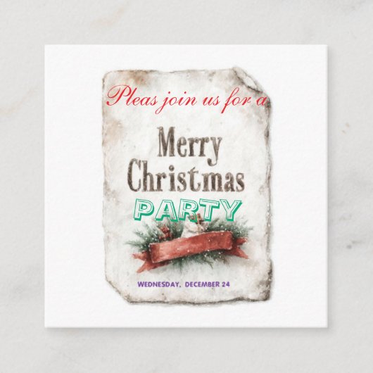 kerst uitnodigingskaarten informatiekaartje (Voorkant)