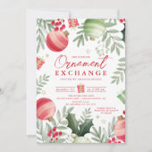 Kerst Uitwisseling van Feestelijke Versiering Kaart (Voorkant)