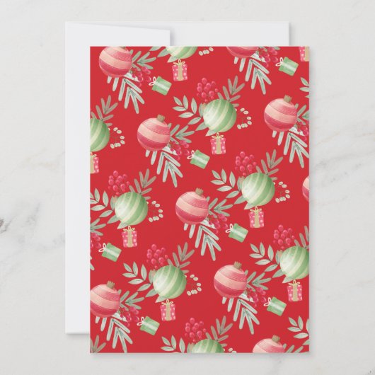 Kerst Uitwisseling van Feestelijke Versiering Kaart (Achterkant)