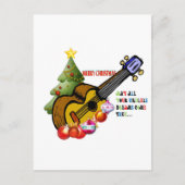Kerst Ukulele Shirt Feestdagenkaart (Voorkant)