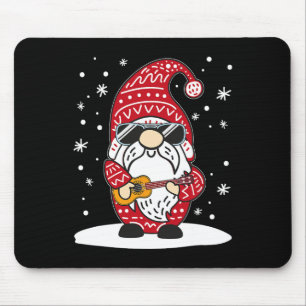 Kerst Ukulele Xmas Gnome Uke Gitaar Spelend Mu Muismat
