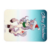 Kerst Unicorn Cartoon Magneet (Horizontaal)