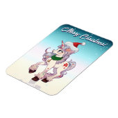 Kerst Unicorn Cartoon Magneet (Linkerzijde)