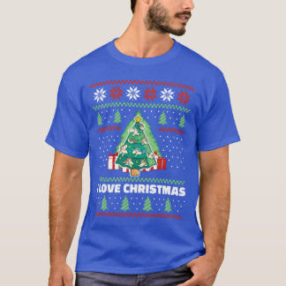 Kerst Unicorn Kerstman Kerstboom Unicorn retro T-shirt