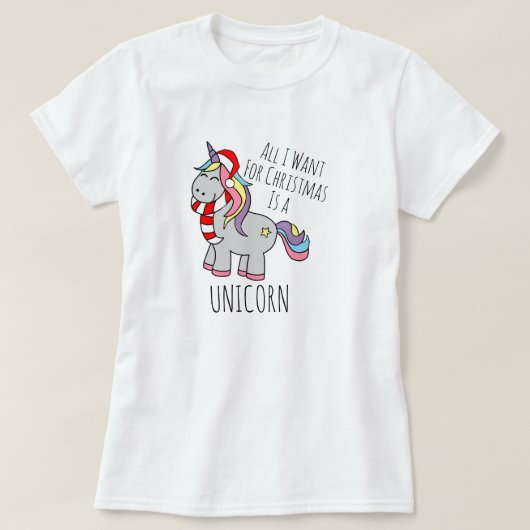 Kerst Unicorn T-shirt (Design voorkant)