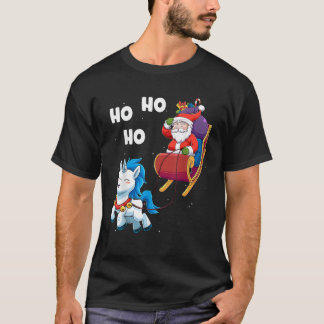 Kerst Unicorn T-shirt Magische Kerstman Kerstmis S