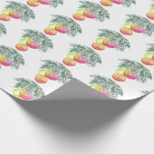 Kerst Unieke Waterverf Magenta Cadeaupapier (Hoek)