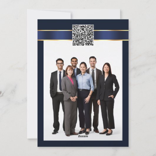 Kerst Urban Skyline Gold Tree Blue Chip bedankt Feestdagenkaart (Achterkant)