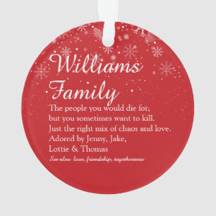 Kerst Uw Familie Definitie Vakantie Ornament