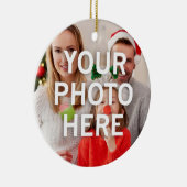 Kerst uw foto hier keramisch ornament (Rechts)