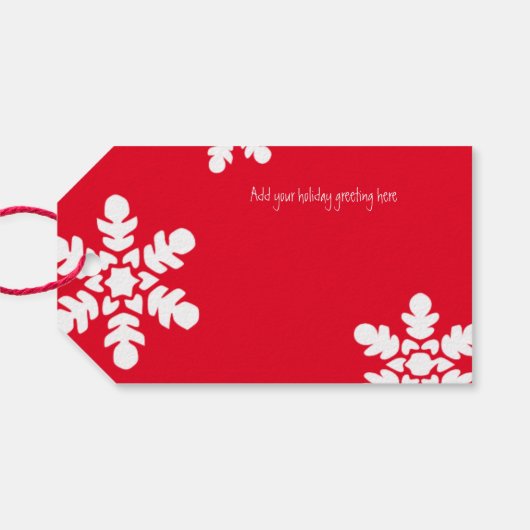 Kerst Uw Foto Vrede Liefde Vreugde Rood Script Cadeaulabel (Achterkant Horizontaal)