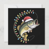 Kerst vader baars vis grappige vissen visser feestdagenkaart (Voorkant)