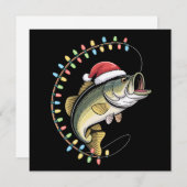 Kerst vader baars vis grappige visser visser feestdagenkaart (Voorkant / Achterkant)