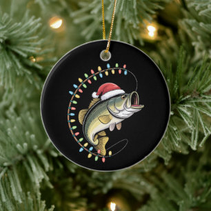 Kerst Vader Baars Vis Moppig Vissen Visser Keramisch Ornament