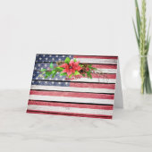 Kerst / Vakantie Amerikaans Hout Afbeelding Vlag 5 Feestdagen Kaart (Voorkant)