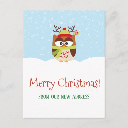 Kerst Vakantie Bewegende Aankondiging Nieuw adres (Voorkant)