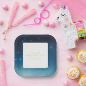 Kerst Vakantie Blauw Papier Bord (Feest)