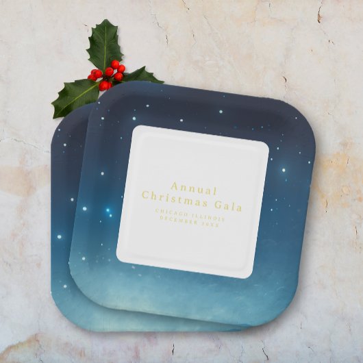 Kerst Vakantie Blauw Papier Bord