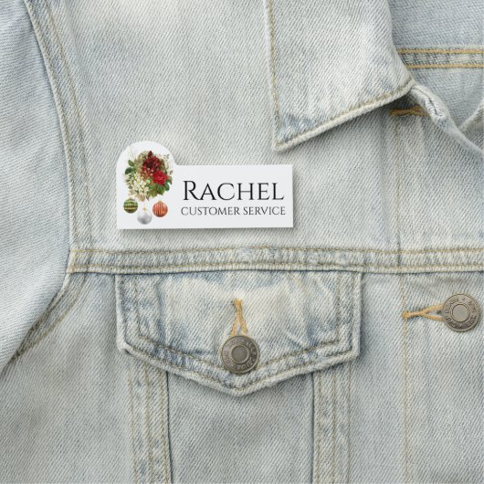 Kerst Vakantie Bloemen Boeket Gepersonaliseerde na Naamplaatje (In situ)