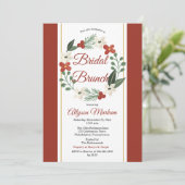 Kerst Vakantie Bloemen Krans Bruids Brunch Kaart (Staand voorkant)