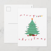 Kerst vakantie Briefkaart | Kawaii kerstboom (Voorkant / Achterkant)