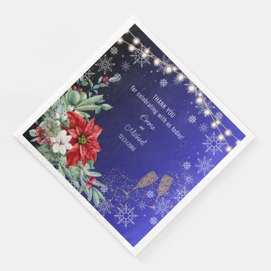 Kerst vakantie bruiloft papier servet (Hoek)