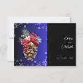 Kerst Vakantie Bruiloft Reactie Kaart (Voorkant)