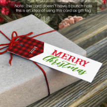 Kerst/vakantie Buffalo geruite cadeaukaartjes 2,5