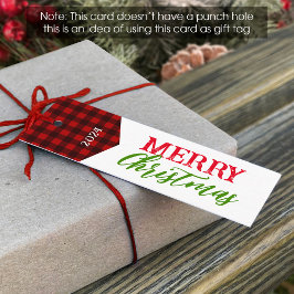 Kerst/vakantie Buffalo geruite cadeaukaartjes 2,5  Mini Visitekaartje