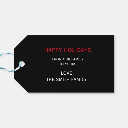 Kerst vakantie cadeau Label Cadeaulabel (Achterkant Horizontaal)