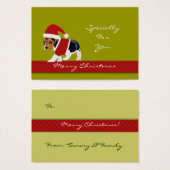 Kerst vakantie cadeau Label (Dog) - personaliseren Visitekaartjes (Voorkant /achterkant)