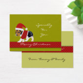 Kerst vakantie cadeau Label (Dog) - personaliseren Visitekaartjes (Bureau)