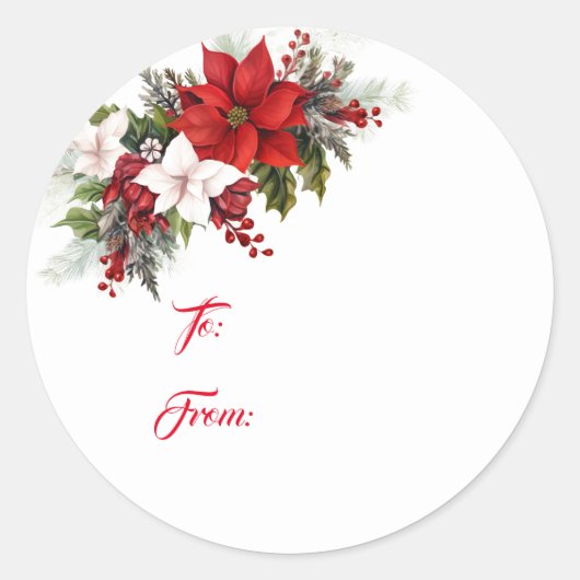 Kerst vakantie cadeau Label Sticker (Voorkant)