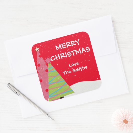Kerst vakantie cadeau Label Sticker (Envelop)