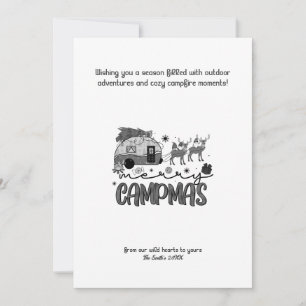 Kerst Vakantie Camper Rendier Outdoor Zwart Feestdagenkaart