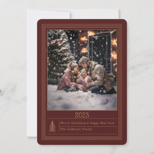 Kerst & Vakantie Classic Groeten Kaart (Voorkant)