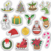 Kerst Vakantie Decoratie Sticker Set (Voorkant)