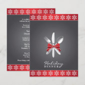 Kerst Vakantie Diner Party Uitnodiging (Voorkant / Achterkant)