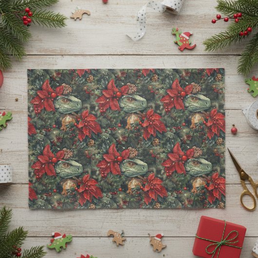 Kerst Vakantie Dinosaurus patroon Tissuepapier
