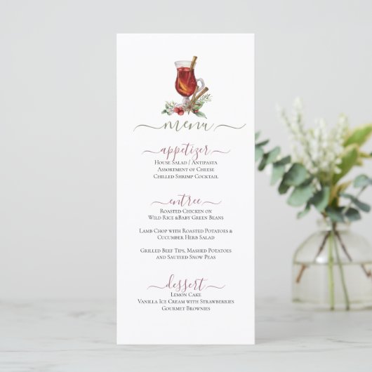 Kerst vakantie Drink Design Flat Menu (Staand voorkant)
