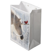 Kerst Vakantie Eenhoorn Kardinaal Mooi Medium Cadeauzakje (Voorkant Gekanteld)