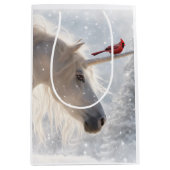 Kerst Vakantie Eenhoorn Kardinaal Mooi Medium Cadeauzakje (Voorkant)