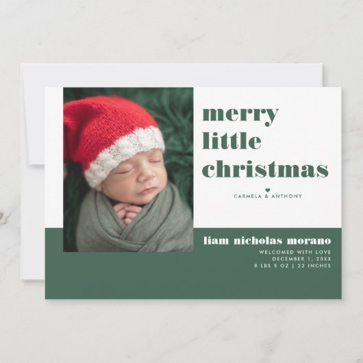Kerst Vakantie Geboorte Aankondiging (Voorkant)